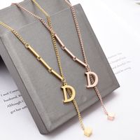 Simple Style Letter Titanium Steel Plating 18k Gold Plated Necklace main image 1