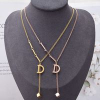 Simple Style Letter Titanium Steel Plating 18k Gold Plated Necklace main image 5