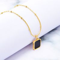 Simple Style Square Titanium Steel Plating 18k Gold Plated Necklace sku image 1