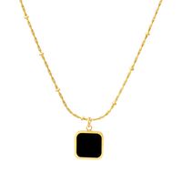 Simple Style Square Titanium Steel Plating 18k Gold Plated Necklace main image 2