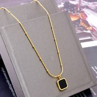 Simple Style Square Titanium Steel Plating 18k Gold Plated Necklace main image 3
