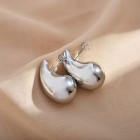 1 Pair Commute Solid Color Stainless Steel Ear Studs sku image 1