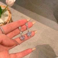 1 Pair Fairy Style Star Inlay Alloy Artificial Diamond Drop Earrings main image 3