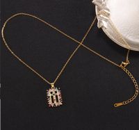 Elegant Dame Kreuzen Kupfer Überzug Inlay Zirkon Halskette Mit Anhänger sku image 9