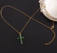 Elegant Dame Kreuzen Kupfer Überzug Inlay Zirkon Halskette Mit Anhänger sku image 8