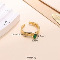 Elegant Shiny Cross Oval Stainless Steel Plating Inlay Zircon 18k Gold Plated Open Rings sku image 2
