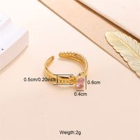 Elegant Shiny Cross Oval Stainless Steel Plating Inlay Zircon 18k Gold Plated Open Rings sku image 3