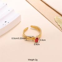 Elegant Shiny Cross Oval Stainless Steel Plating Inlay Zircon 18k Gold Plated Open Rings sku image 3