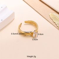 Elegant Shiny Cross Oval Stainless Steel Plating Inlay Zircon 18k Gold Plated Open Rings sku image 4