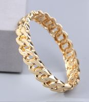 Wholesale Jewelry Simple Style Solid Color Alloy Gold Plated Plating Hollow Out Bangle main image 4