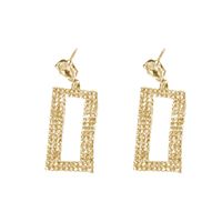 1 Pair Elegant Streetwear Rectangle Plating Inlay Alloy Zircon Drop Earrings main image 3