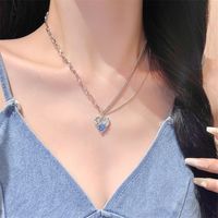 Elegant Lady Heart Shape Artificial Crystal Alloy Plating Inlay Zircon Women's Earrings Necklace sku image 2