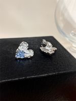 Elegant Lady Heart Shape Artificial Crystal Alloy Plating Inlay Zircon Women's Earrings Necklace sku image 3