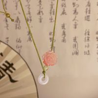Chinoiserie Elegant Classical Flower Resin Wholesale Pendant Necklace main image 1