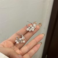 1 Pair Elegant Lady Irregular Plating Imitation Pearl Metal Earrings sku image 1