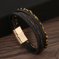 Classical Grain Alloy Handmade Men's Bracelets sku image 1