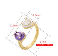 Style Simple Forme De Cœur Le Cuivre Émail Placage Incruster Zircon Plaqué Or 18k Anneaux main image 2