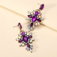 1 Pair Elegant Retro Luxurious Water Droplets Inlay Zinc Alloy Rhinestones Drop Earrings sku image 1