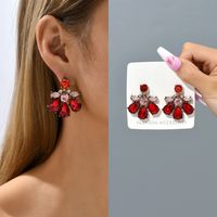 1 Pair Simple Style Flower Plastic Rhinestone Women's Drop Earrings main image 8