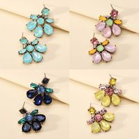 1 Pair Simple Style Flower Plastic Rhinestone Women's Drop Earrings main image 1