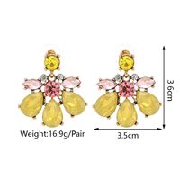 1 Pair Simple Style Flower Plastic Rhinestone Women's Drop Earrings main image 11