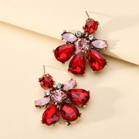 1 Paire Style Simple Fleur Plastique Strass Femmes Boucles D'oreilles main image 10