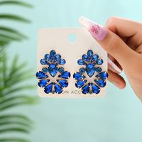 1 Pair Luxurious Shiny Water Droplets Inlay Copper Alloy Glass Ear Studs sku image 8