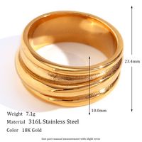 Simple Style Classic Style Solid Color Stainless Steel Plating 18k Gold Plated Rings main image 5