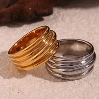 Simple Style Classic Style Solid Color Stainless Steel Plating 18k Gold Plated Rings main image 4