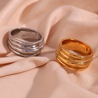 Simple Style Classic Style Solid Color Stainless Steel Plating 18k Gold Plated Rings main image 1