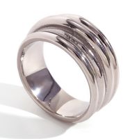 Simple Style Classic Style Solid Color Stainless Steel Plating 18k Gold Plated Rings sku image 1