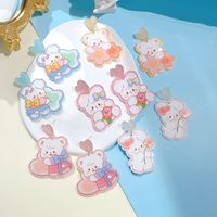 1 Pair Cute Rabbit Printing Arylic Drop Earrings main image 1