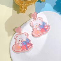 1 Pair Cute Rabbit Printing Arylic Drop Earrings main image 2