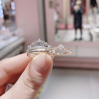 Modern Style Crown Copper Plating Inlay Artificial Diamond Rings main image 6