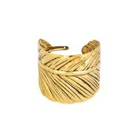 Wholesale Jewelry Casual Simple Style Feather Metal Plating Bangle main image 2
