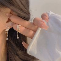 1 Paire Style Ig Brillant Star Lune Gland Placage Incruster Alliage Strass Boucles D'oreilles Clips D'oreille main image 1