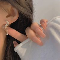 1 Paire Style Ig Brillant Star Lune Gland Placage Incruster Alliage Strass Boucles D'oreilles Clips D'oreille main image 3