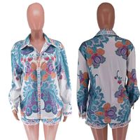 Women's Casual Ethnic Style Printing Spandex Polyester Printing Shorts Sets main image 5