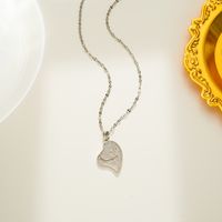 Sweet Heart Shape Titanium Steel Plating Inlay Zircon 18k Gold Plated Pendant Necklace main image 3