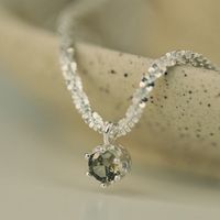 Modern Style Korean Style Crown Sterling Silver Zircon Pendant Necklace In Bulk main image 1