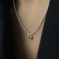 Modern Style Korean Style Crown Sterling Silver Zircon Pendant Necklace In Bulk main image 5