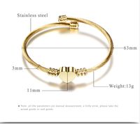 Simple Style Commute Four Leaf Clover Titanium Steel Plating Inlay Acrylic Malachite Gold Plated Bangle main image 3