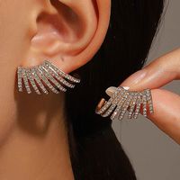 1 Pair Simple Style Solid Color Plating Inlay Alloy Rhinestones 14k Gold Plated Silver Plated Ear Studs main image 5