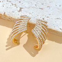 1 Pair Simple Style Solid Color Plating Inlay Alloy Rhinestones 14k Gold Plated Silver Plated Ear Studs main image 3