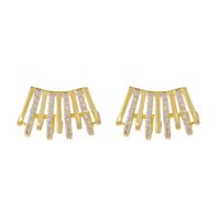 1 Pair Simple Style Solid Color Plating Inlay Alloy Rhinestones 14k Gold Plated Silver Plated Ear Studs sku image 4