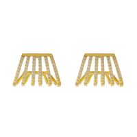 1 Pair Simple Style Solid Color Plating Inlay Alloy Rhinestones 14k Gold Plated Silver Plated Ear Studs sku image 6