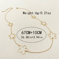 Acier Inoxydable 304 Plaqué Or 14K Glamour Patchwork Placage Fleur Collier main image 2