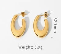 1 Pair Simple Style Classic Style Color Block Plating Titanium Steel Gold Plated Ear Studs main image 5