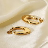 1 Pair Simple Style Classic Style Color Block Plating Titanium Steel Gold Plated Ear Studs main image 6