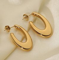 1 Pair Simple Style Classic Style Color Block Plating Titanium Steel Gold Plated Ear Studs main image 4